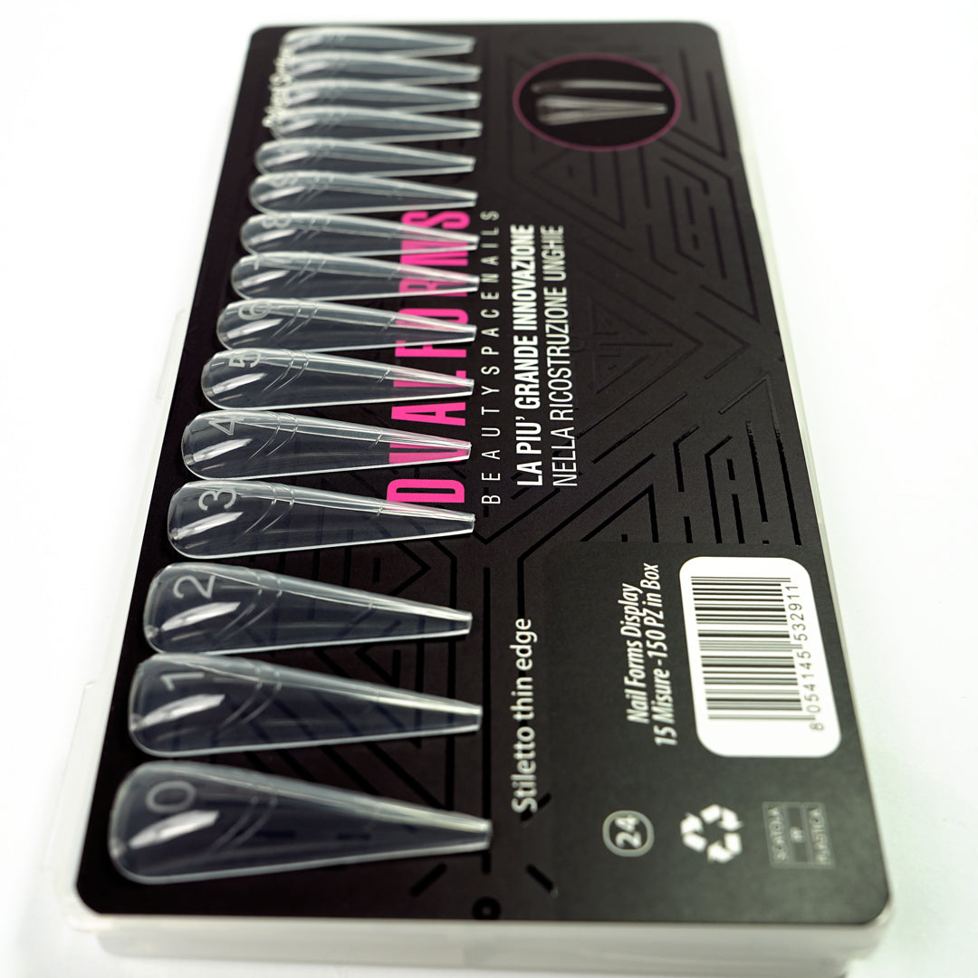 Dual Form 24 - Stiletto – Girocuticole Smussato & Apice Tecnico - Formine trasparenti in box 150 PZ