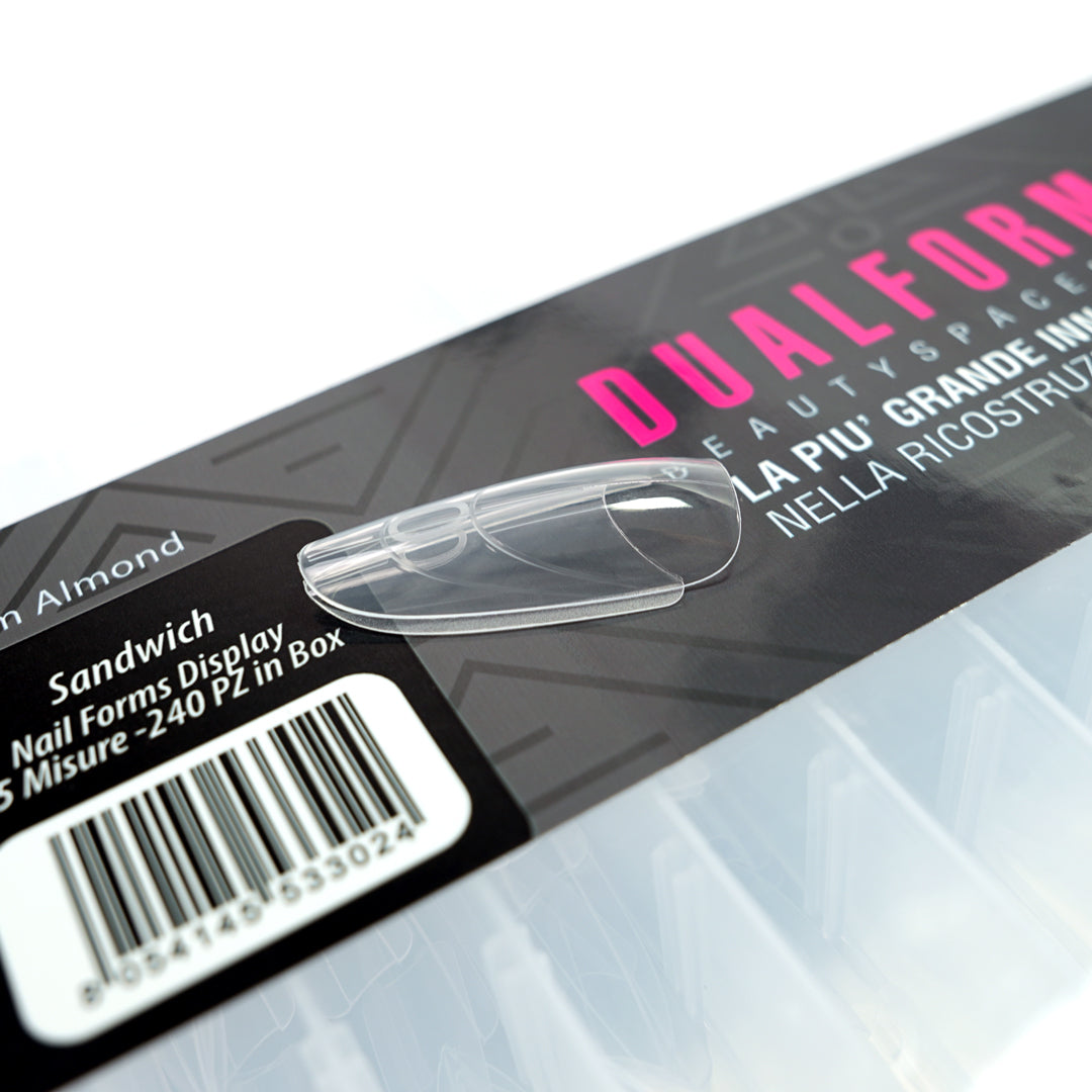 Dual Form 26 - Sandwich Mandorla Beauty Space Nails – Forme Professionali per Ricostruzione Unghie Perfetta