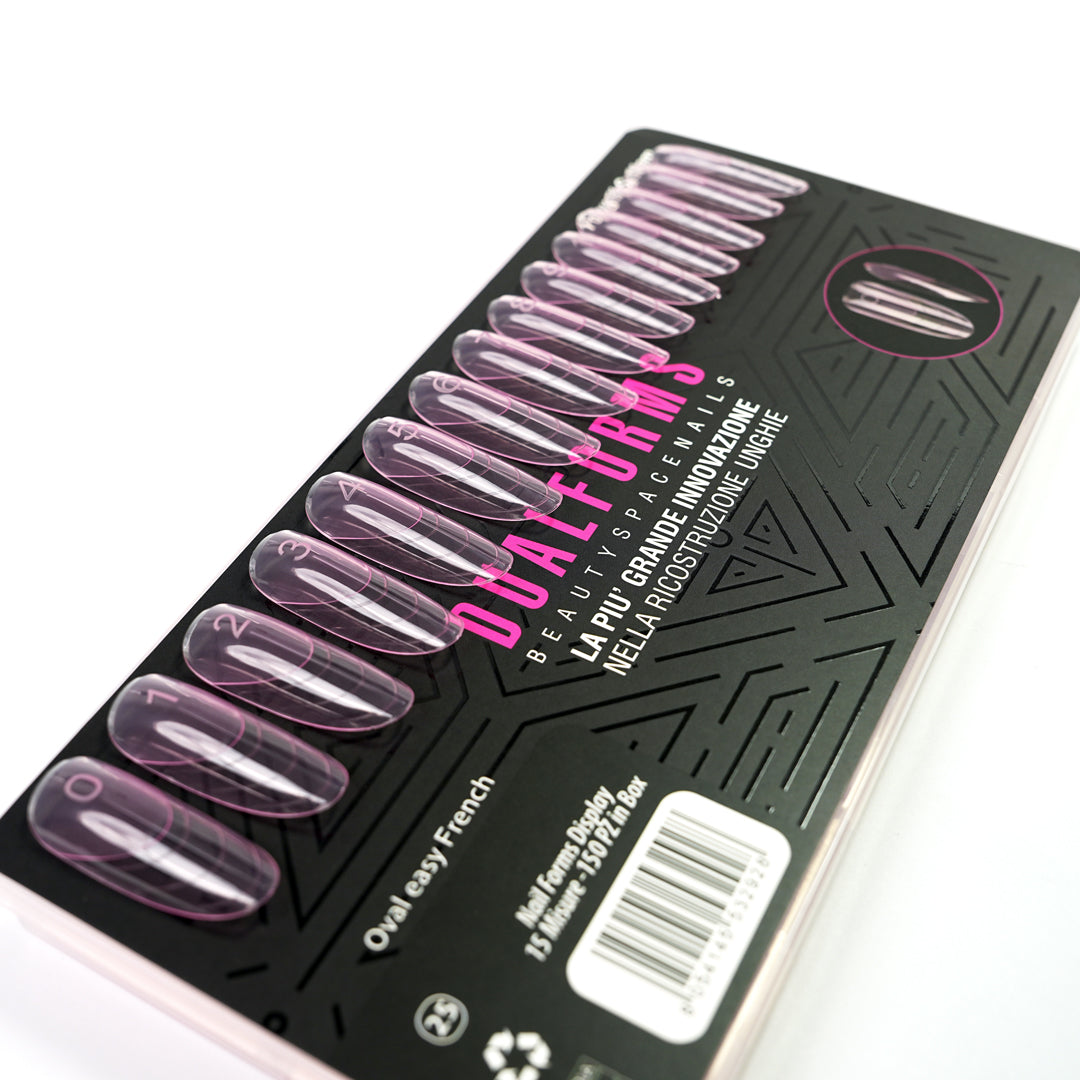 Dual Form 25 - Oval Easy French – French Zone Integrata - Formine rosa trasparenti in box 150 PZ
