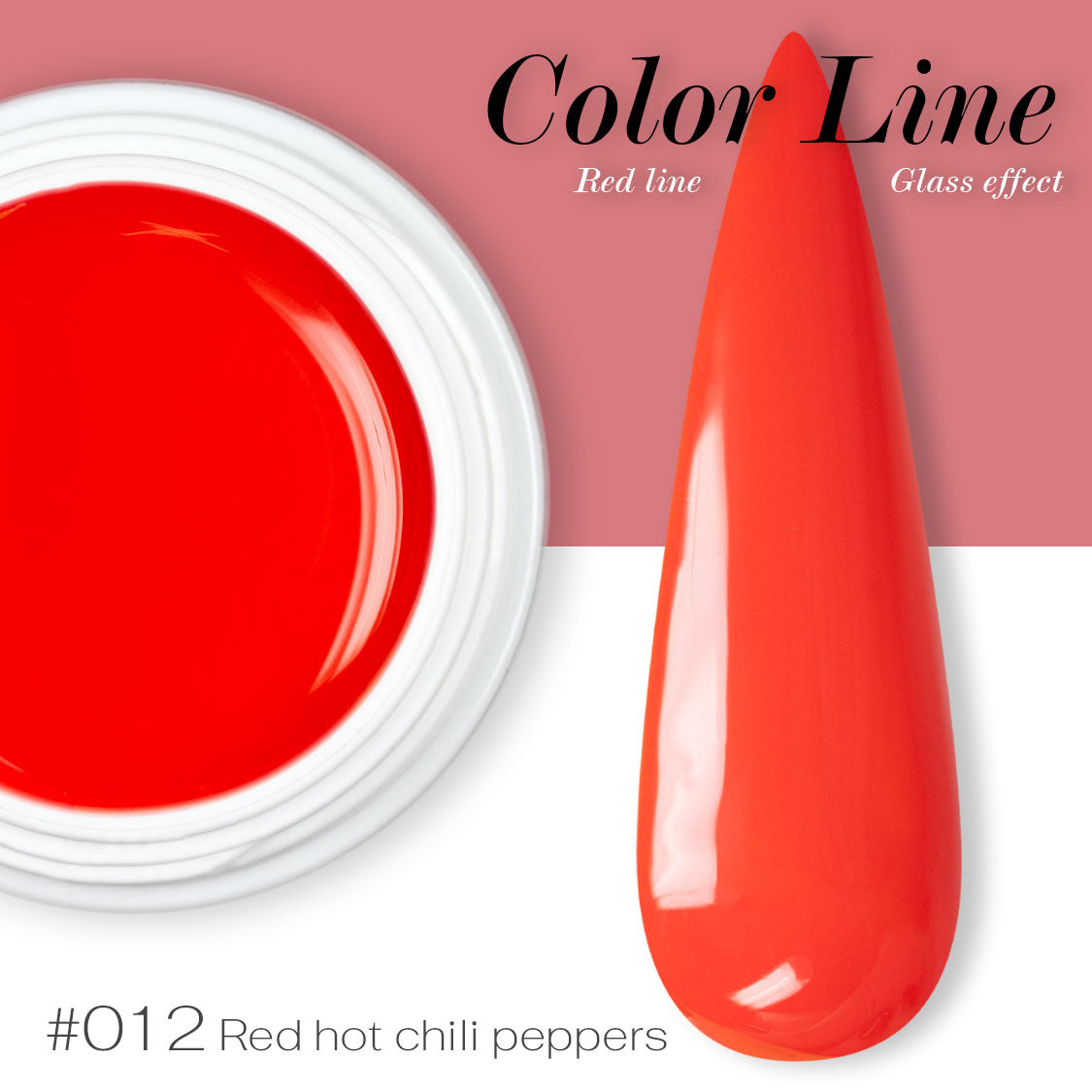 Gel UV Colorato - Red Line - 012 - Red Hot Chili Peppers - Glass Effect - 5ml