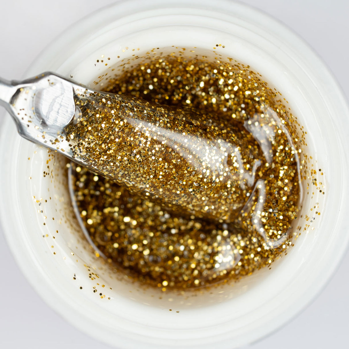 Gel color Glitter trasparente effetto vetro UV e Led 5ml - ORO ANTICO 02