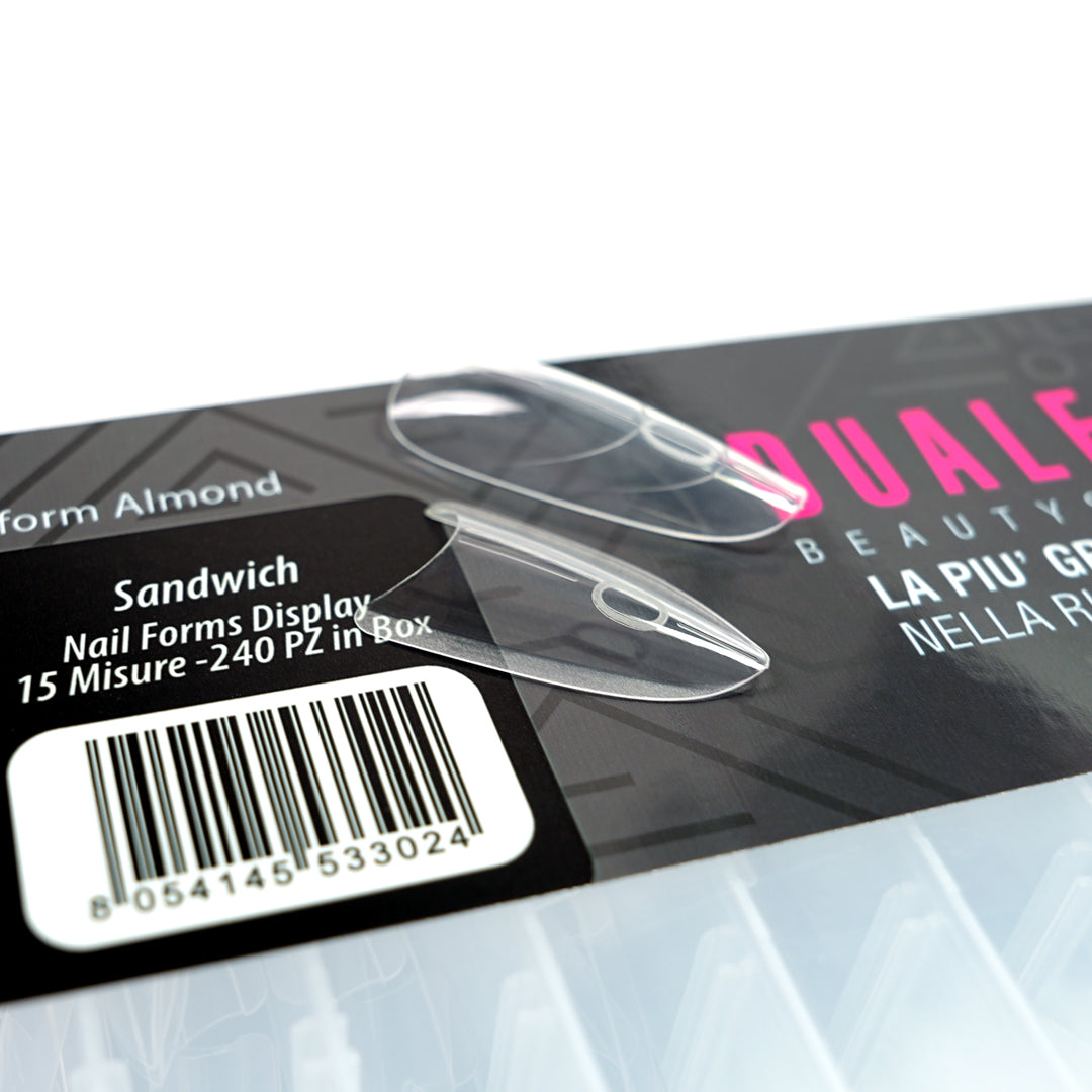 Dual Form 26 - Sandwich Mandorla Beauty Space Nails – Forme Professionali per Ricostruzione Unghie Perfetta