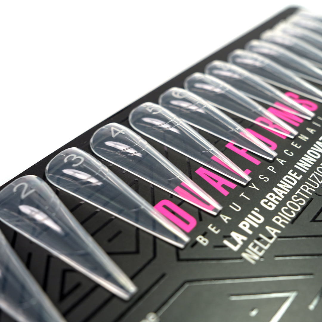 Dual Form 24 - Stiletto – Girocuticole Smussato & Apice Tecnico - Formine trasparenti in box 150 PZ