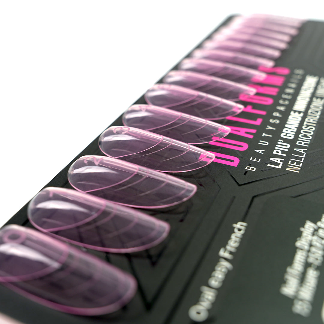 Dual Form 25 - Oval Easy French – French Zone Integrata - Formine rosa trasparenti in box 150 PZ