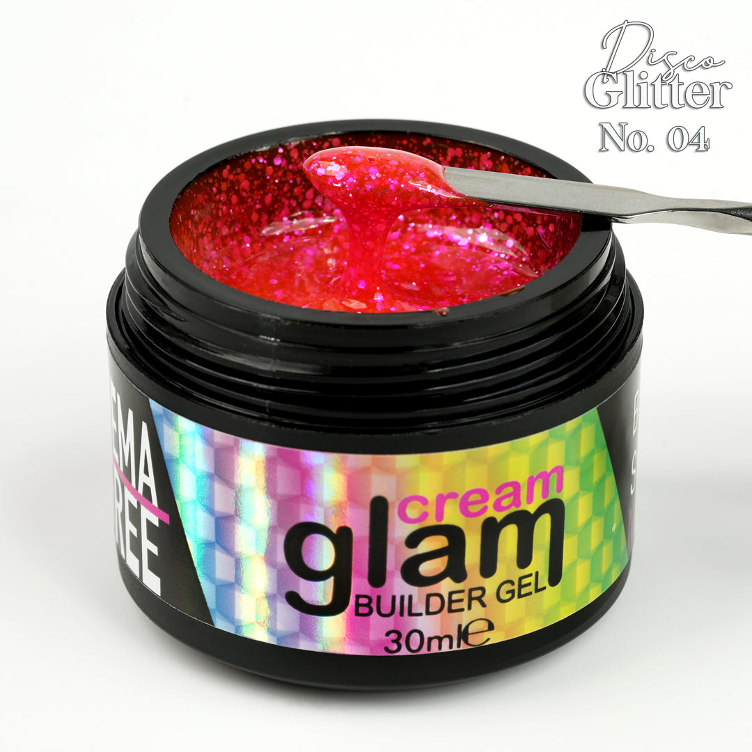 Disco Glitter No. 04 Glitter Builder Gel Cream Glam 30ml glitter effetto diamante Beauty Space Nails