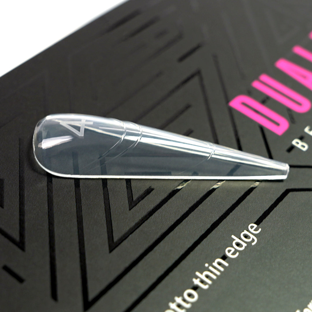 Dual Form 24 - Stiletto – Girocuticole Smussato & Apice Tecnico - Formine trasparenti in box 150 PZ