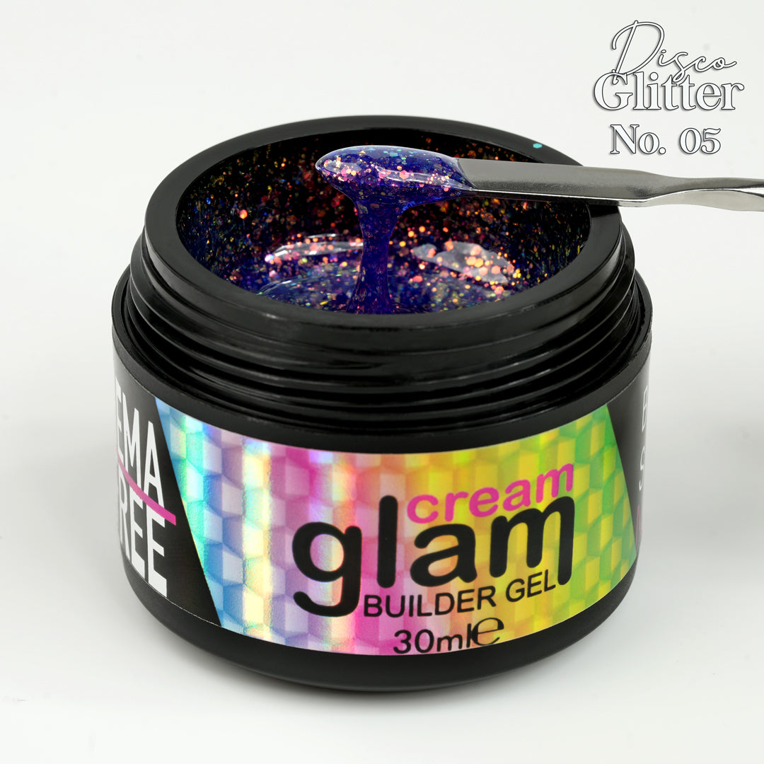 Disco Glitter No. 05 Glitter Builder Gel Cream Glam 30ml glitter effetto diamante Beauty Space Nails