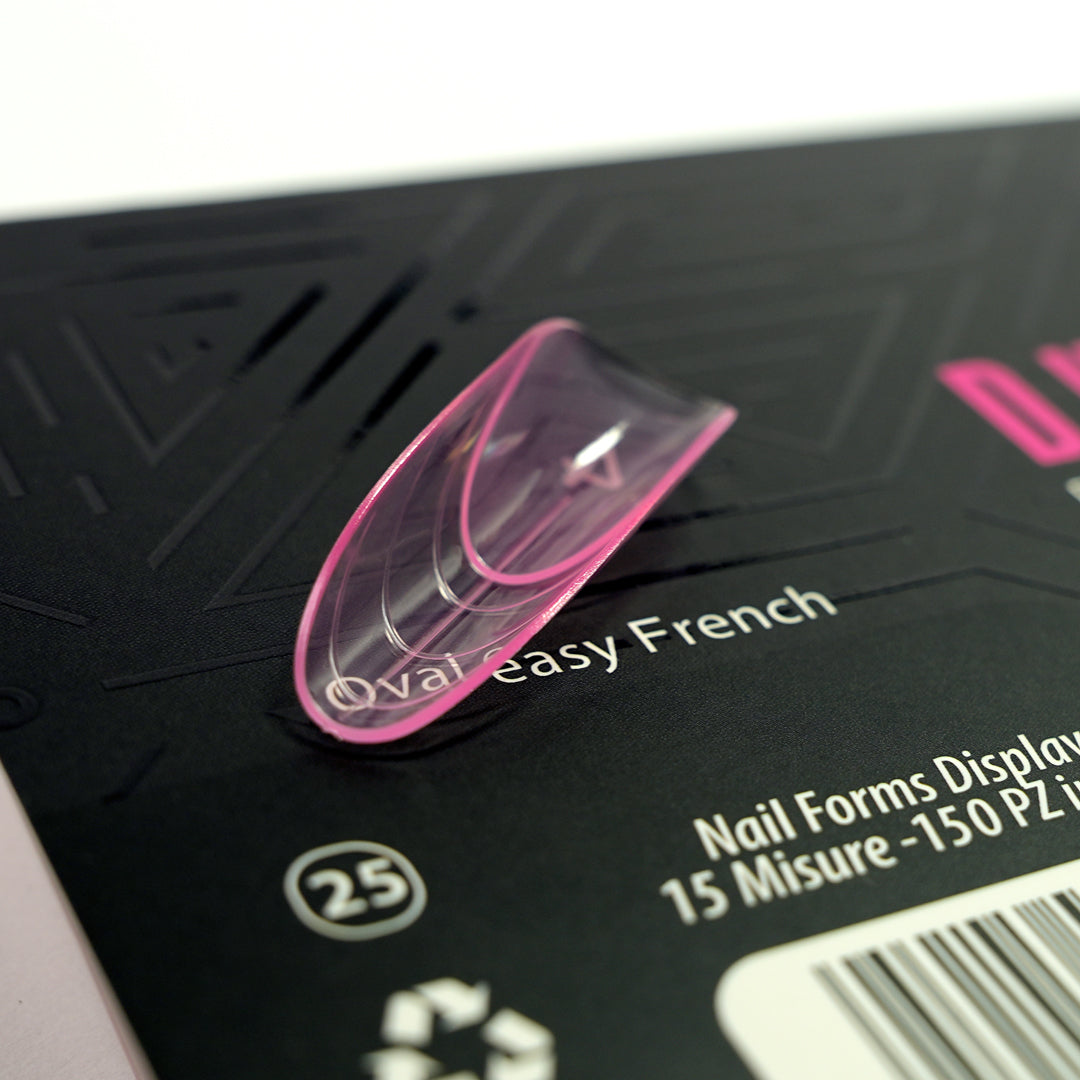 Dual Form 25 - Oval Easy French – French Zone Integrata - Formine rosa trasparenti in box 150 PZ