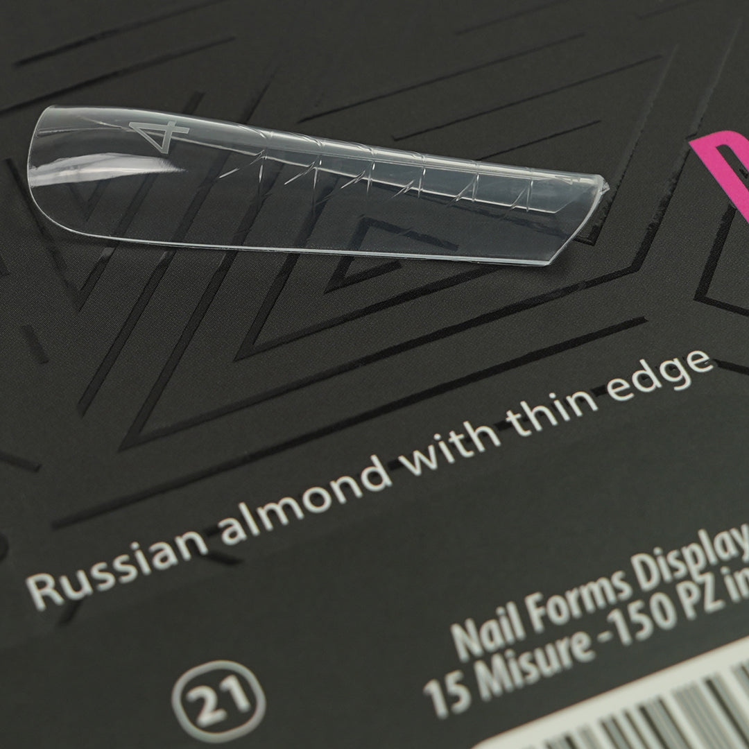 Dual Form 21 - Mandorla Russa – Girocuticole Zero Millimetri - Formine rosa trasparenti in box 150 PZ