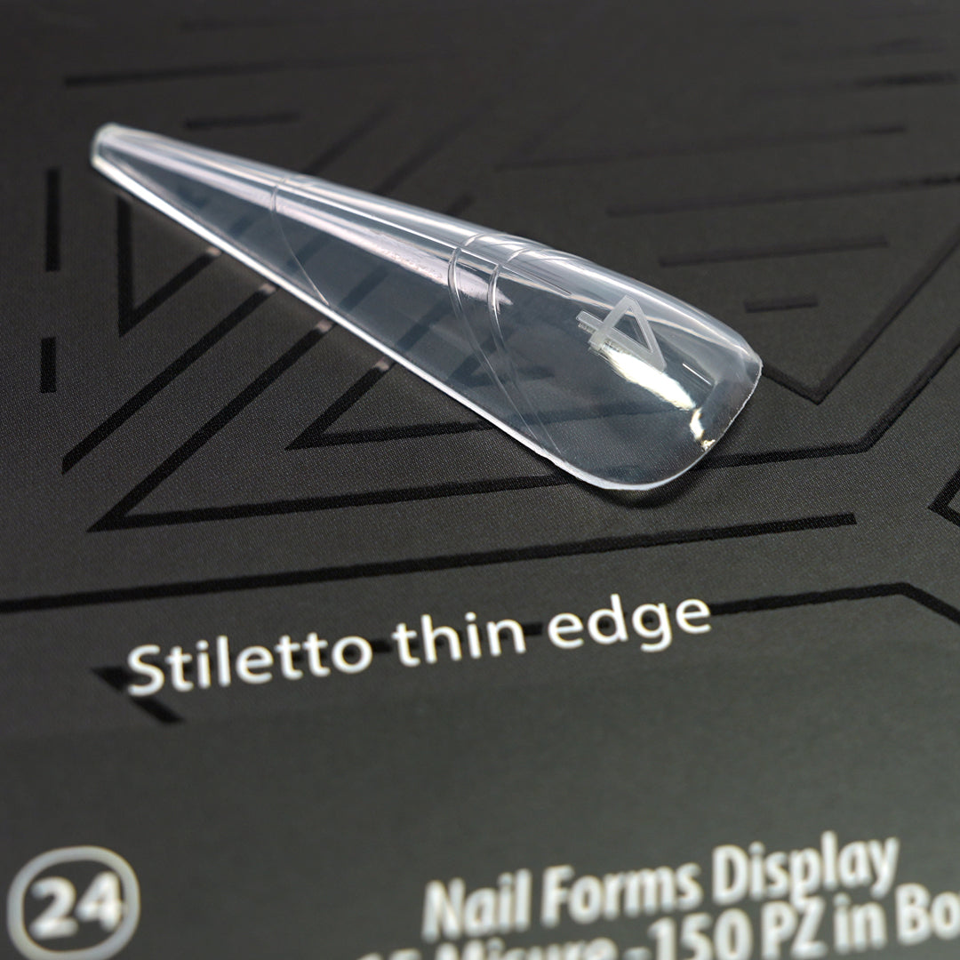 Dual Form 24 - Stiletto – Girocuticole Smussato & Apice Tecnico - Formine trasparenti in box 150 PZ