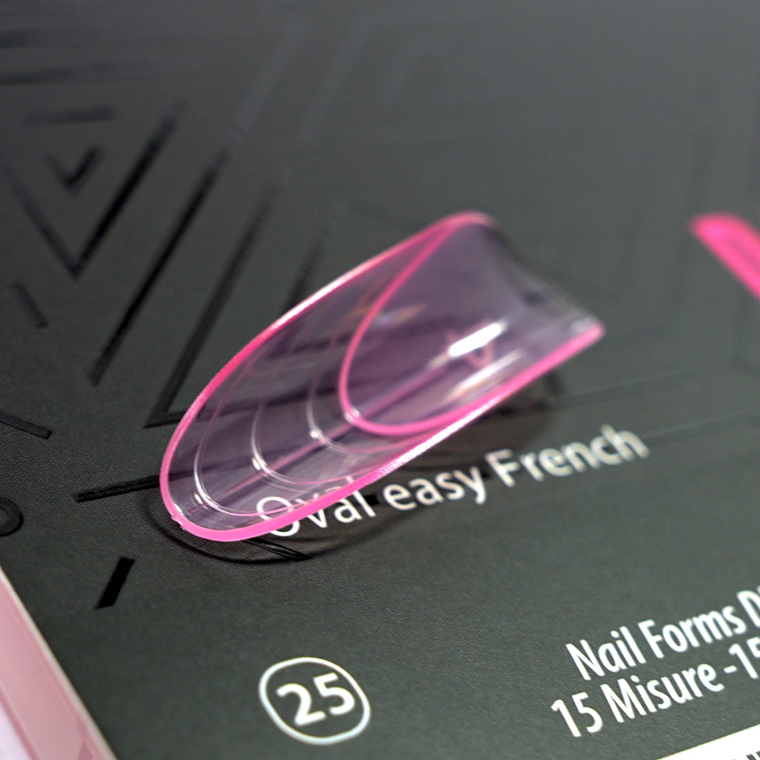 Dual Form 25 - Oval Easy French – French Zone Integrata - Formine rosa trasparenti in box 150 PZ