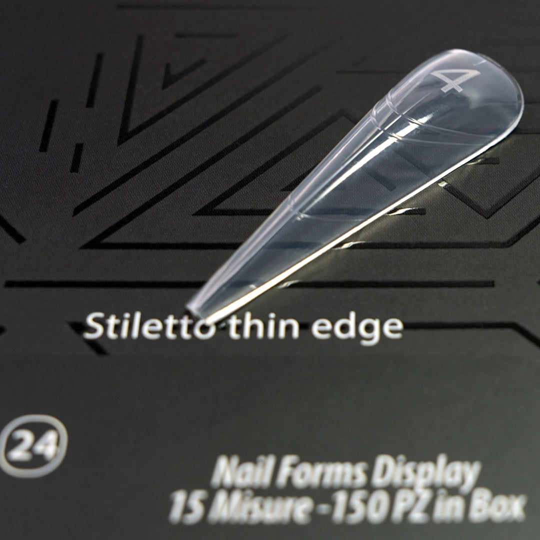 Dual Form 24 - Stiletto – Girocuticole Smussato & Apice Tecnico - Formine trasparenti in box 150 PZ
