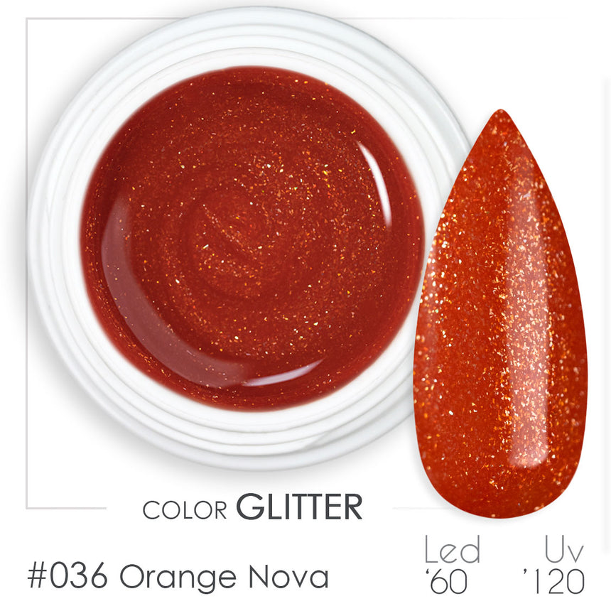 036 - Orange Nova - Gel UV Colorato - BSN Professional Glitter
