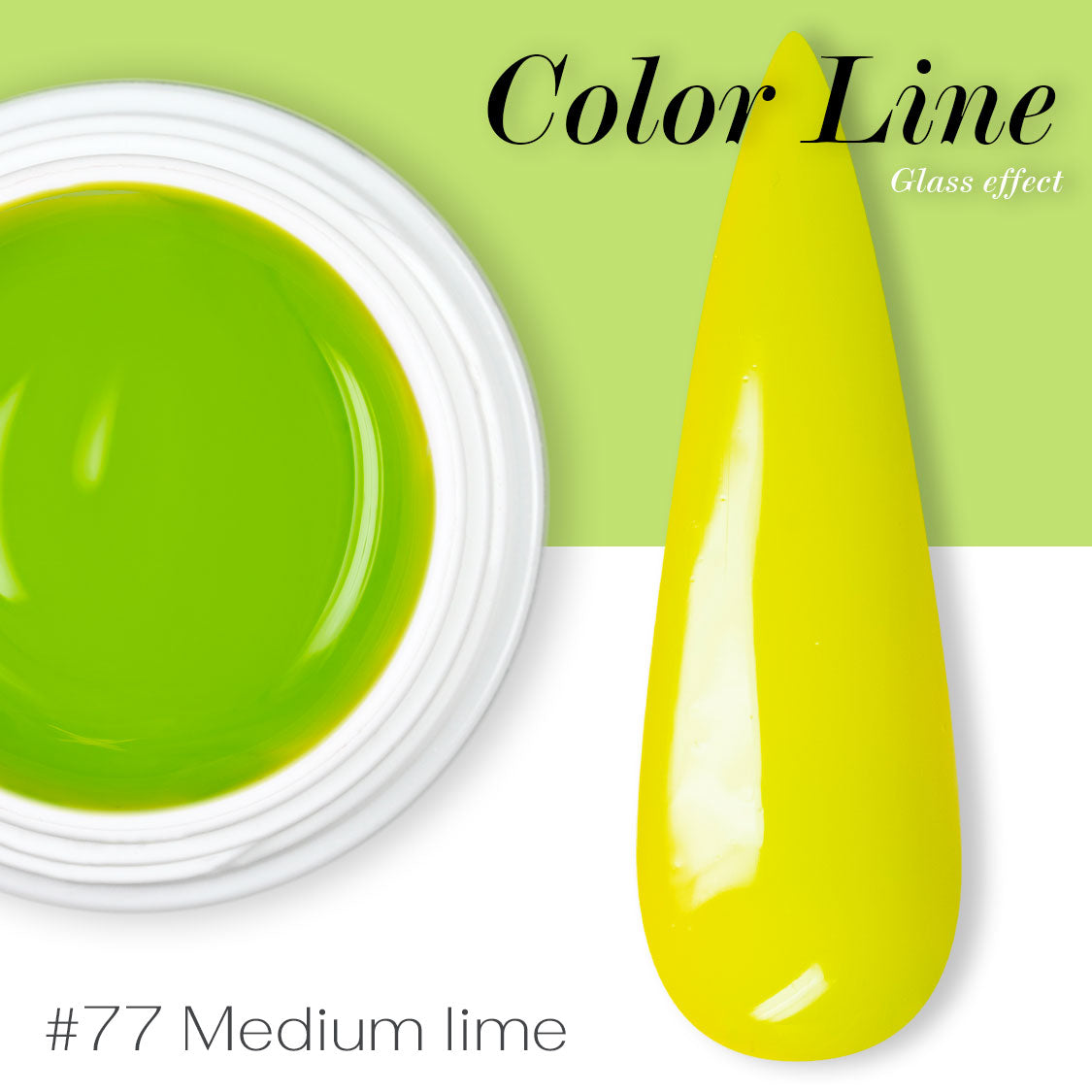 77 - Medium lime - Glass Effect - Gel UV Colorato - Color line - 5ml