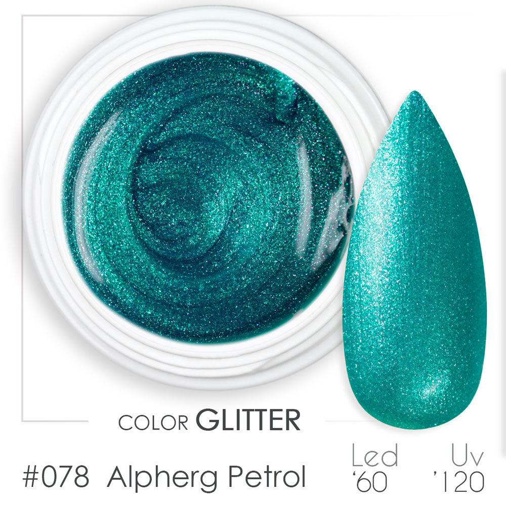 078 - Alpherg Petrol - Gel UV coloré - Paillettes professionnelles BSN