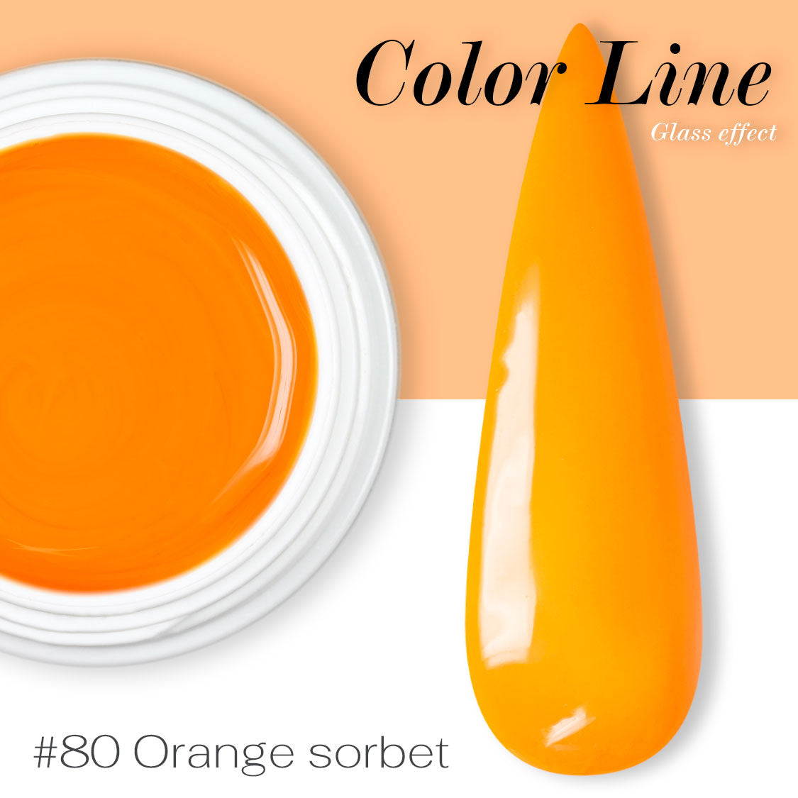 80 - Orange sorbet - Glass Effect - Gel UV Colorato - Color line - 5ml