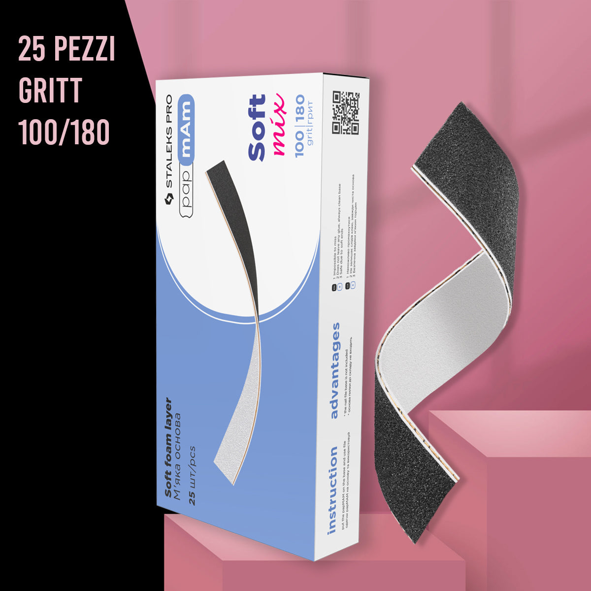 25 Lime bifacciali monouso papmAm Mix EXPERT - grana 100 / 180