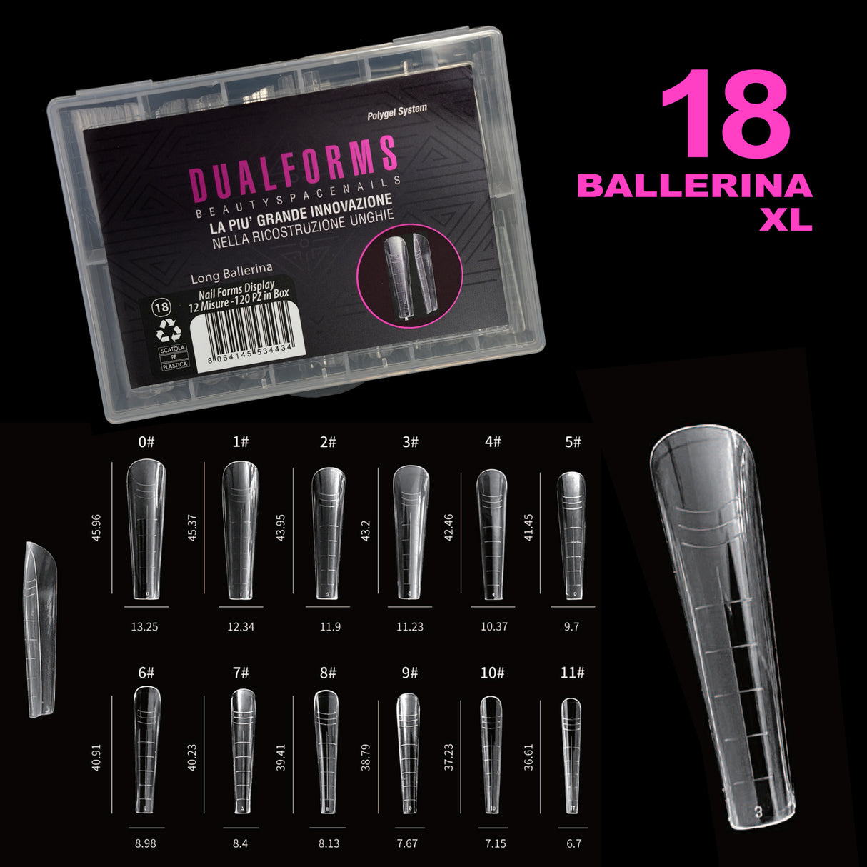 Dualforms 18 - Dual form Ballerina XL- Formine trasparenti 120 pezzi