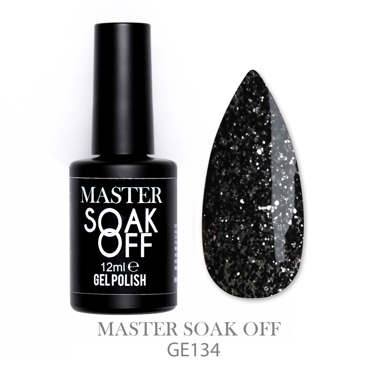 GE134 - Nero con glitter - Master Color Soak Off 12 ml