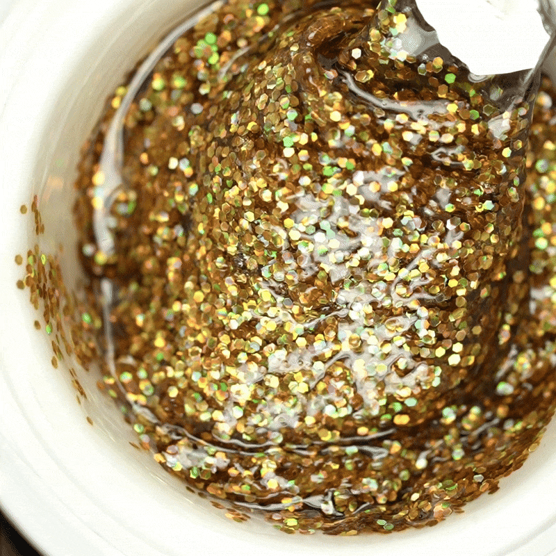 Gel color Glitter trasparente effetto vetro UV e Led 5ml - ORO GLAMOUR 04