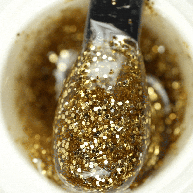 Gel color Glitter trasparente effetto vetro UV e Led 5ml - ORO 01