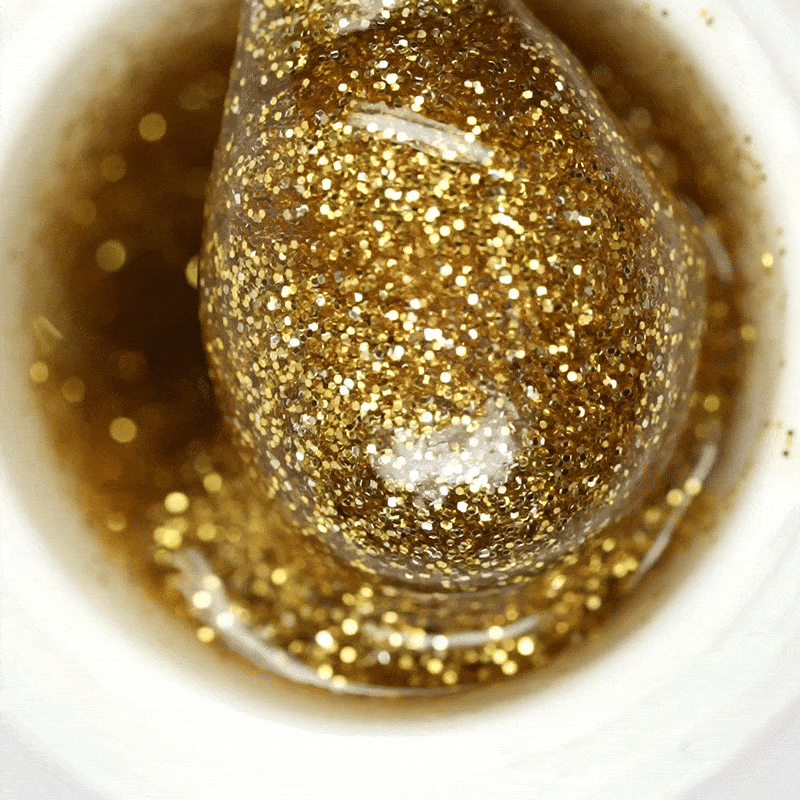 Gel color Glitter trasparente effetto vetro UV e Led 5ml - ORO ANTICO 02