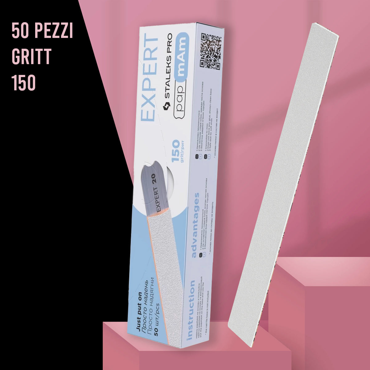 Ricarica BIANCHI papmAm sottile EXPERT 22 per lima base dritta - Grana 150 (50 pezzi)