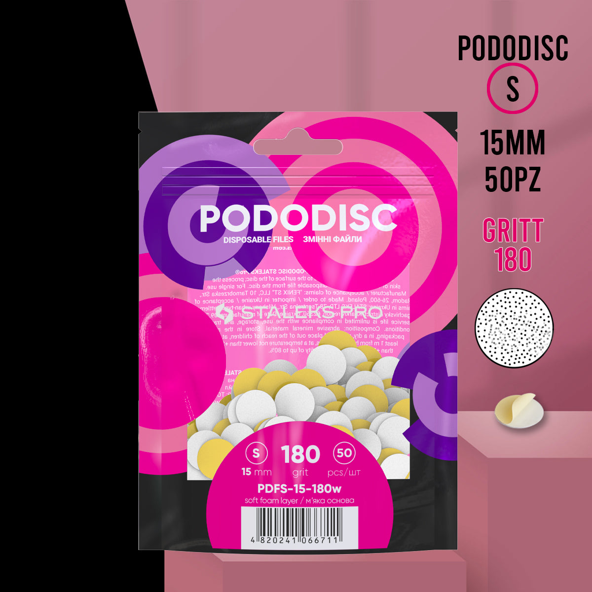 PODODISC Lime rotonde dischi per Pedicure Staleks Pro S -180 gritt - 50pz