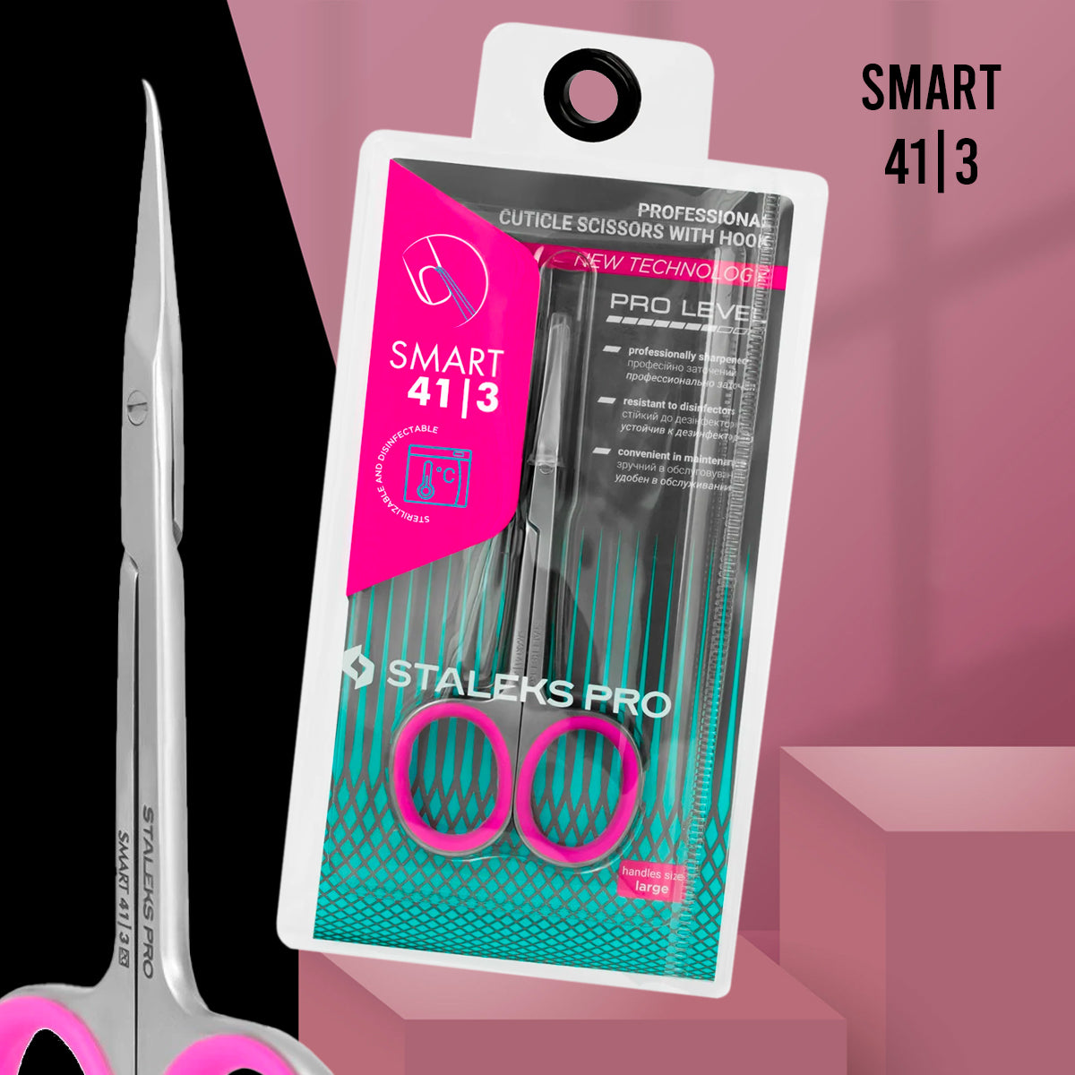 Ciseaux à cuticules professionnels à pointe incurvée SMART 41 TYPE 3