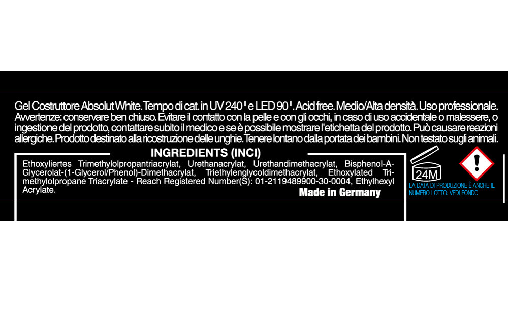 Absolut White Builder Gel HD - Costruttore Bianco french muretto UV/LED - 15ml
