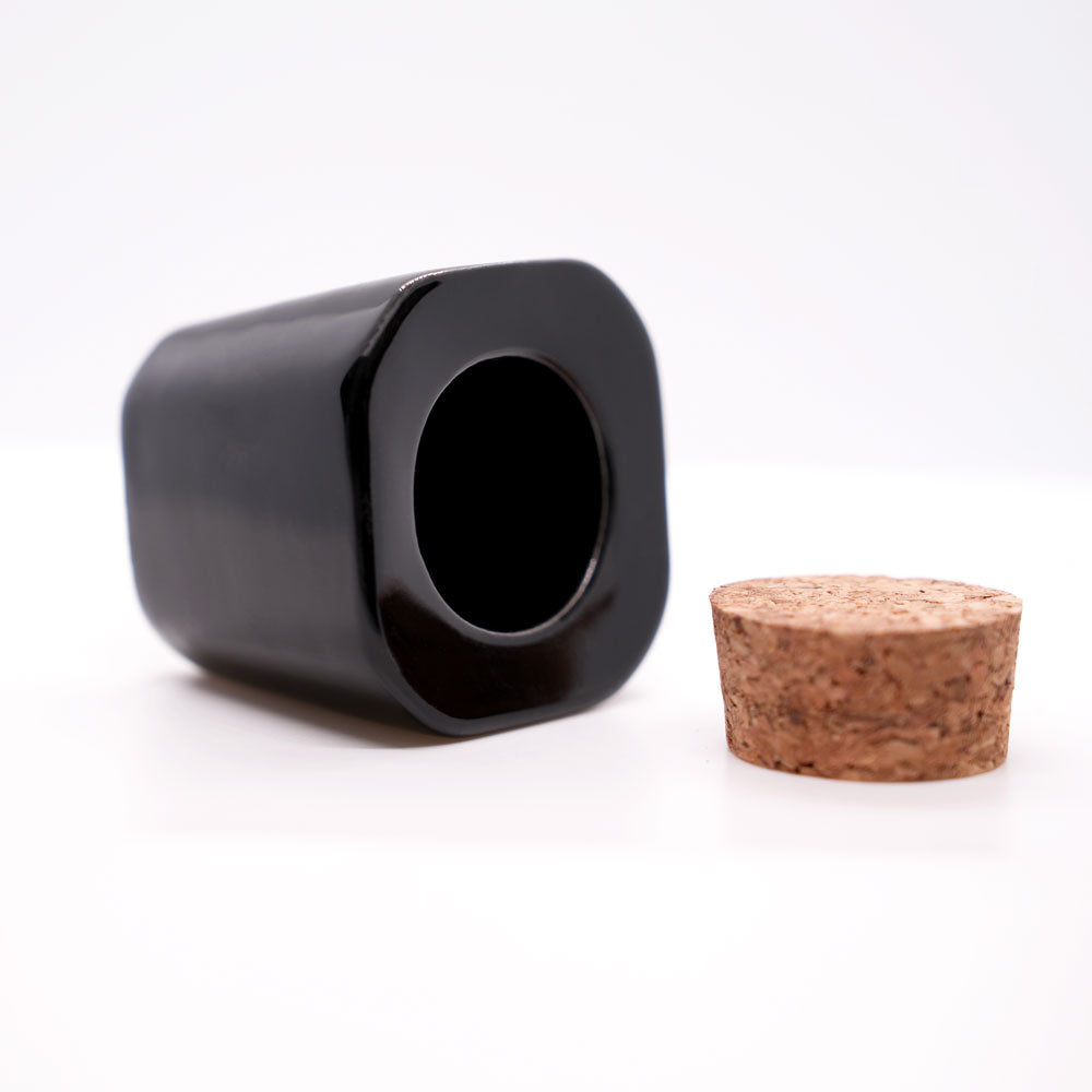 Bicchiere Nero Ceramica con Tappo Contenitore per liquidi