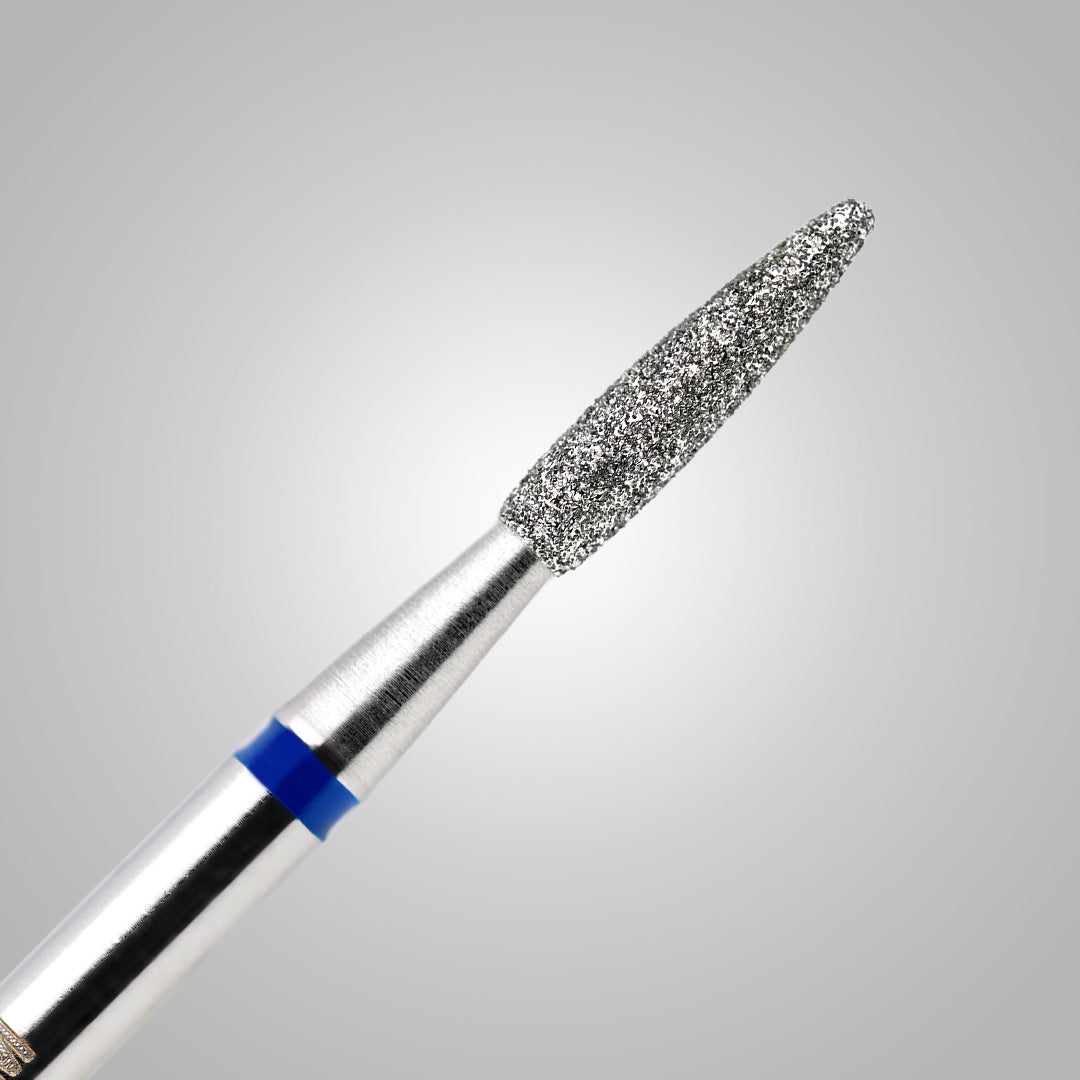 Punta Fiamma appuntita Ø 2.1 mm - anello blu - BSN Flame Sharp Medium - Grana media