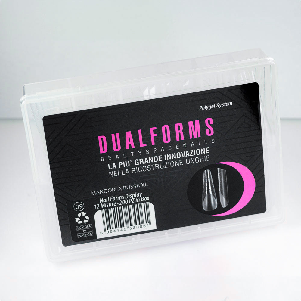 Dualforms 09 - Mandorla Russa XL -Dual form in Box - Formine trasparenti 200 pezzi