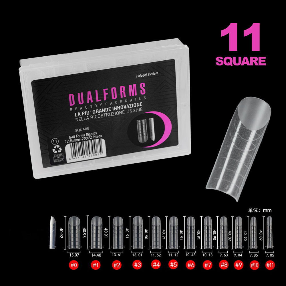 Dualforms 11 - Square - Dual form in Box - Formine trasparenti 200 pezzi