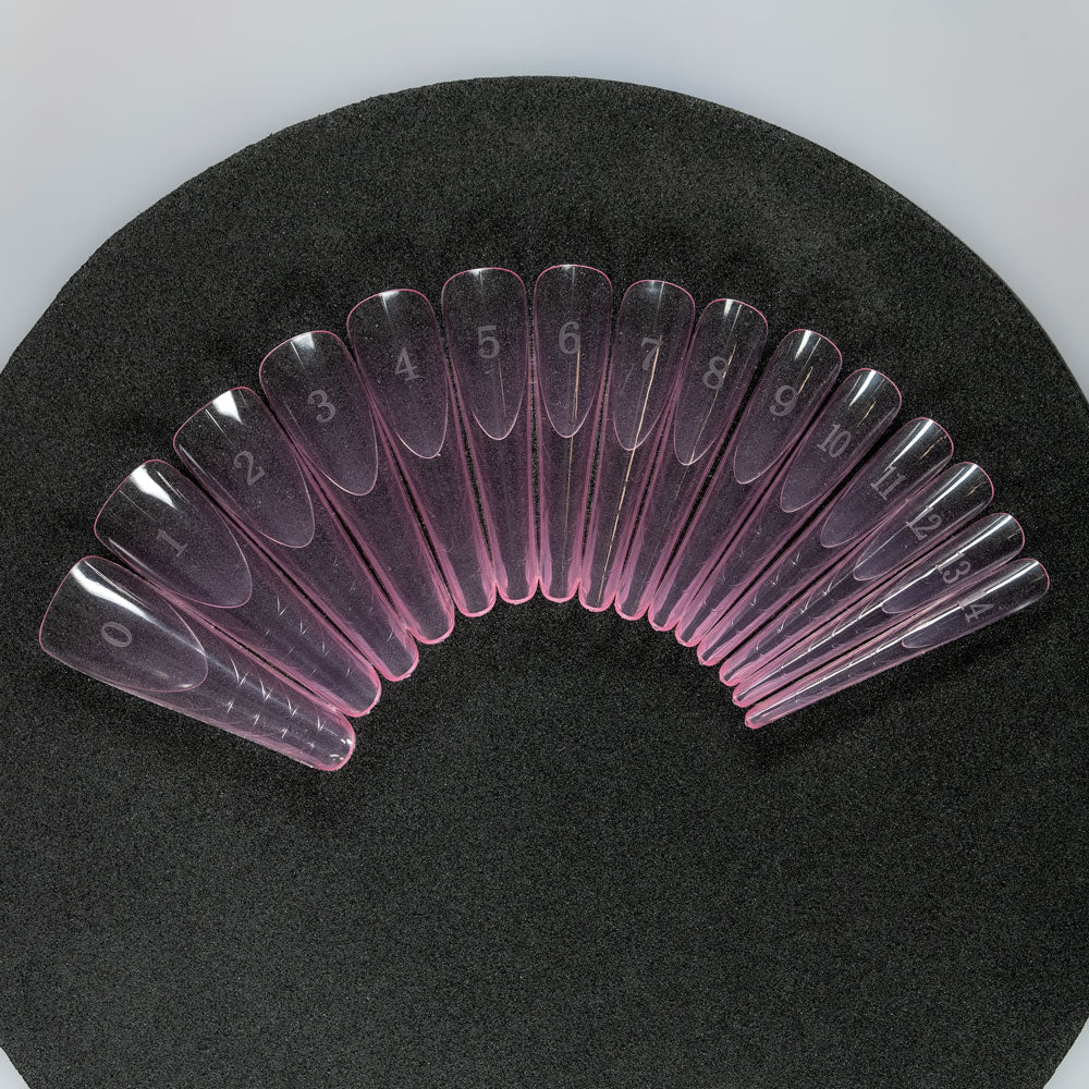 Mandorla + French - Dual form in Box - Formine rosa trasparenti 150 pezzi