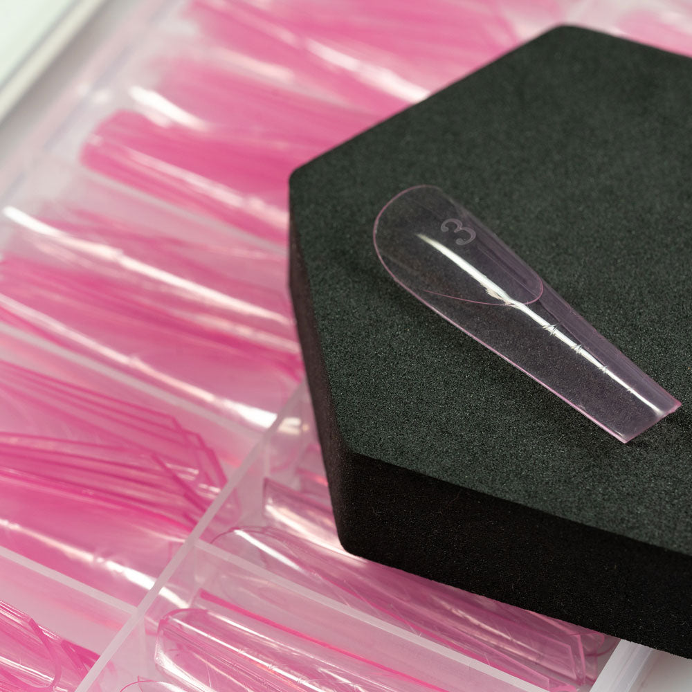 Mandorla + French - Dual form in Box - Formine rosa trasparenti 150 pezzi