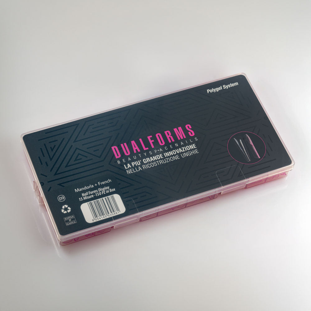 Mandorla + French - Dual form in Box - Formine rosa trasparenti 150 pezzi