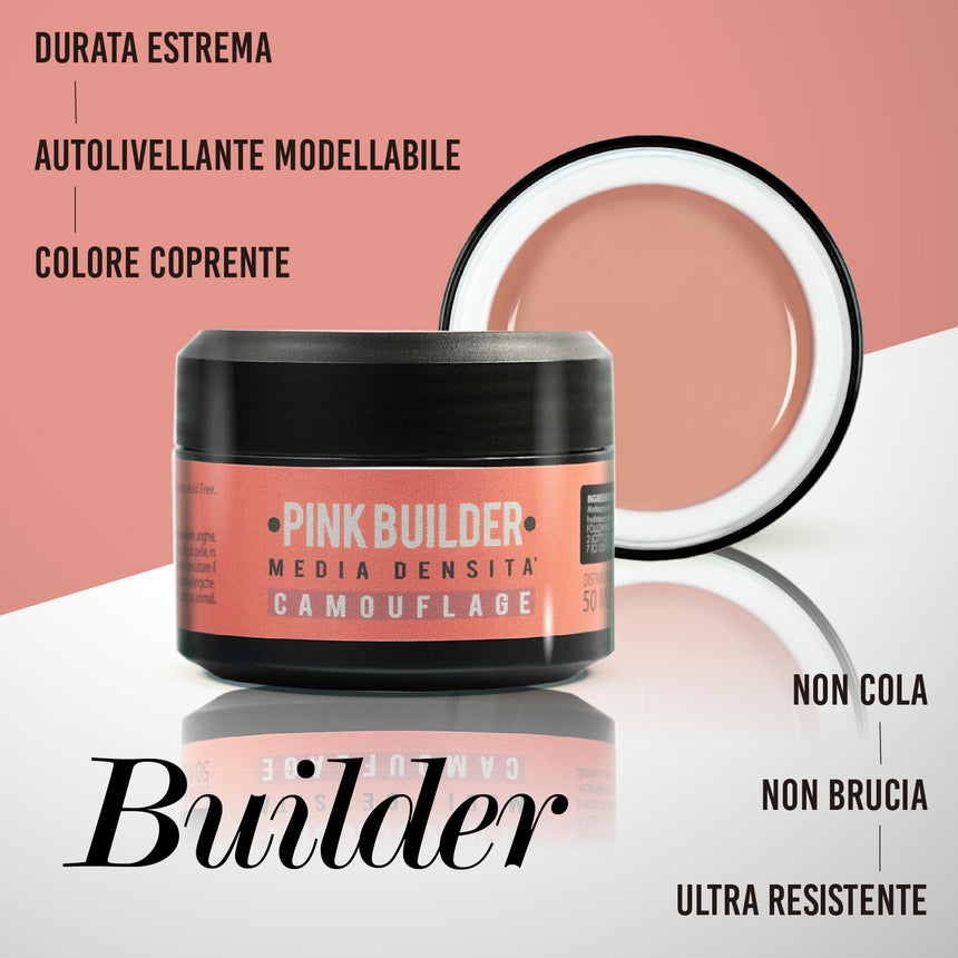 NEW PINK BUILDER 50 ML –Gel uv camouflage rosa intenso media densità