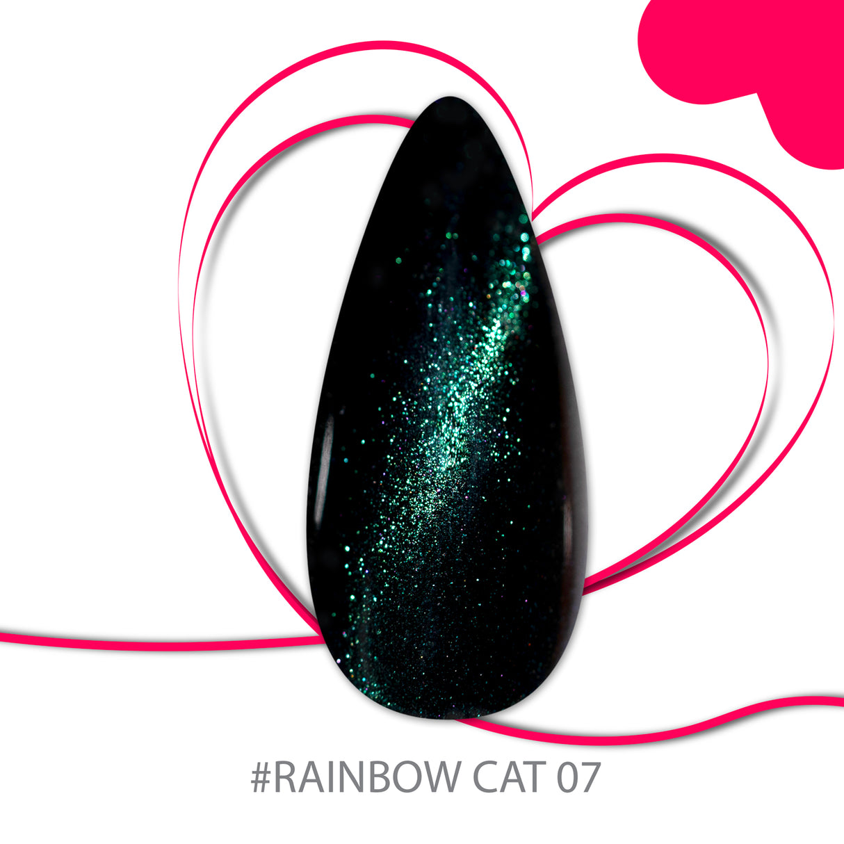 Vernis à ongles œil de chat effet arc-en-ciel - 07