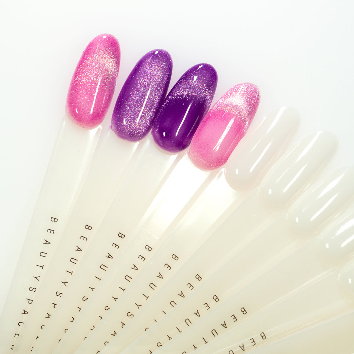 Espositore display a ventaglio con 50 TIP forma mandorla con LOGO - AVORIO