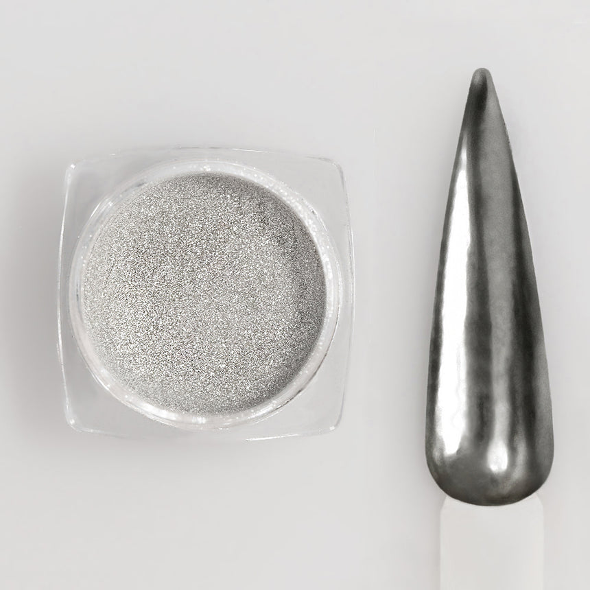 01 - Argento scuro-  Pigmento effetto specchio in polvere ultra sottile
