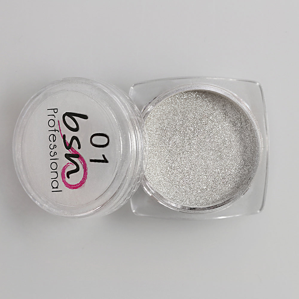 01 - Argento scuro- Pigmento effetto specchio in polvere ultra sottile