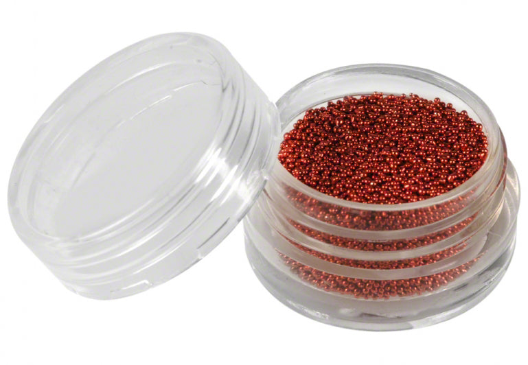 Rosso metallizzato Barattolino Microperline Nail Art Decorazioni