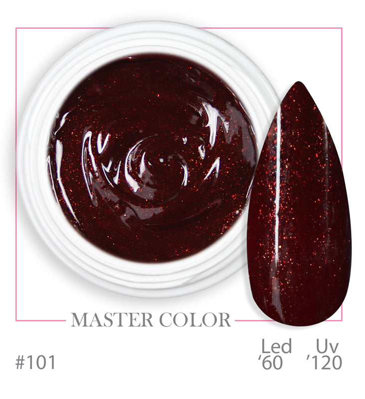 101- Sparkly Red- Master Color - Gel color UV LED - 5ml