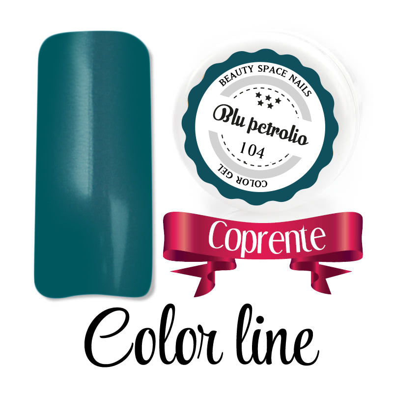 104 - Blu petrolio - Coprente - Gel UV Colorato - Color line - 5ml