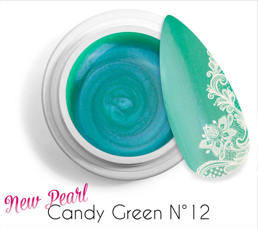 12 - Candy Green - New Pearl Gel UV Colorato Perlato 5ml