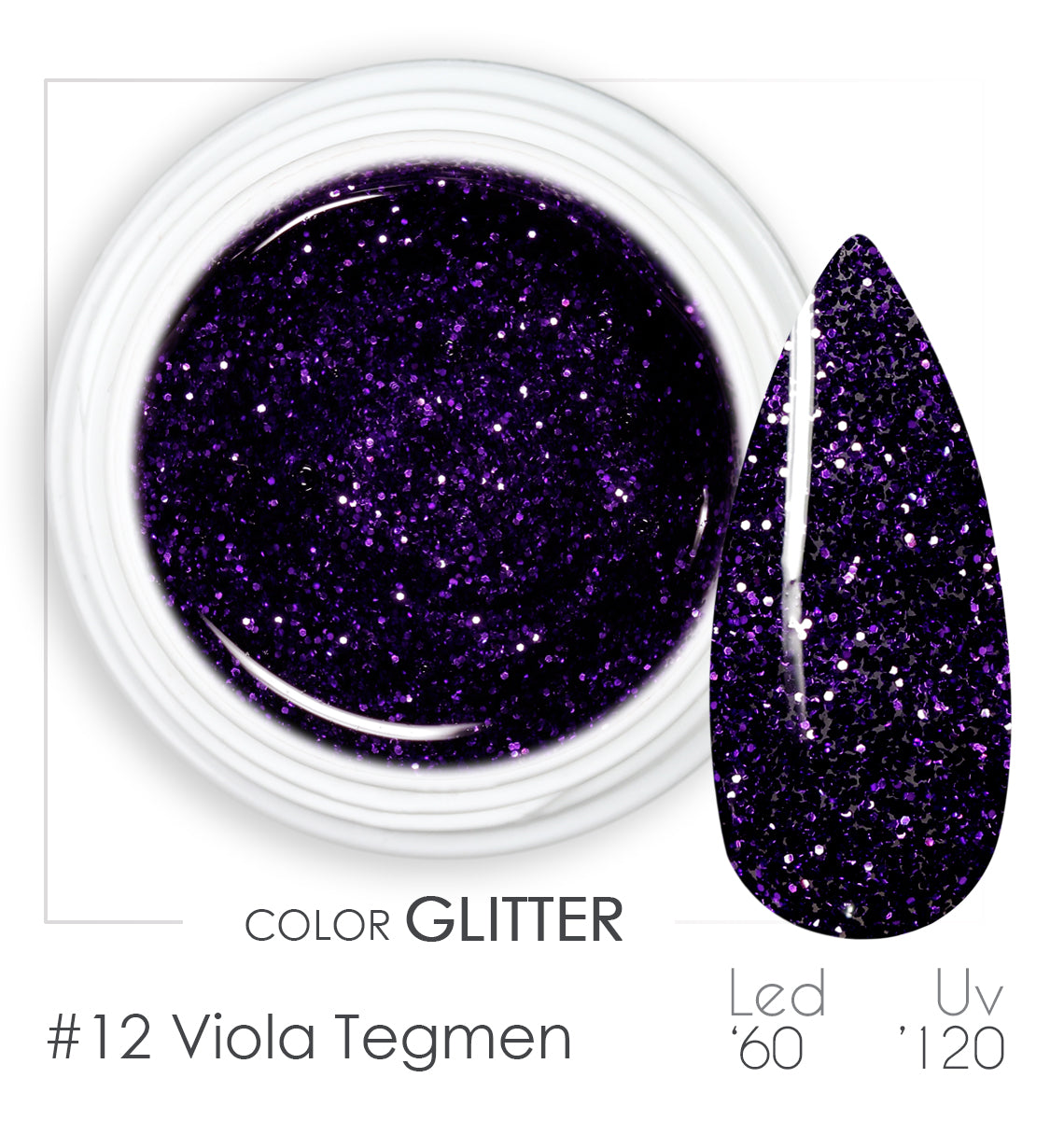 012 - Tegmen Violet - Gel UV coloré - Paillettes professionnelles BSN