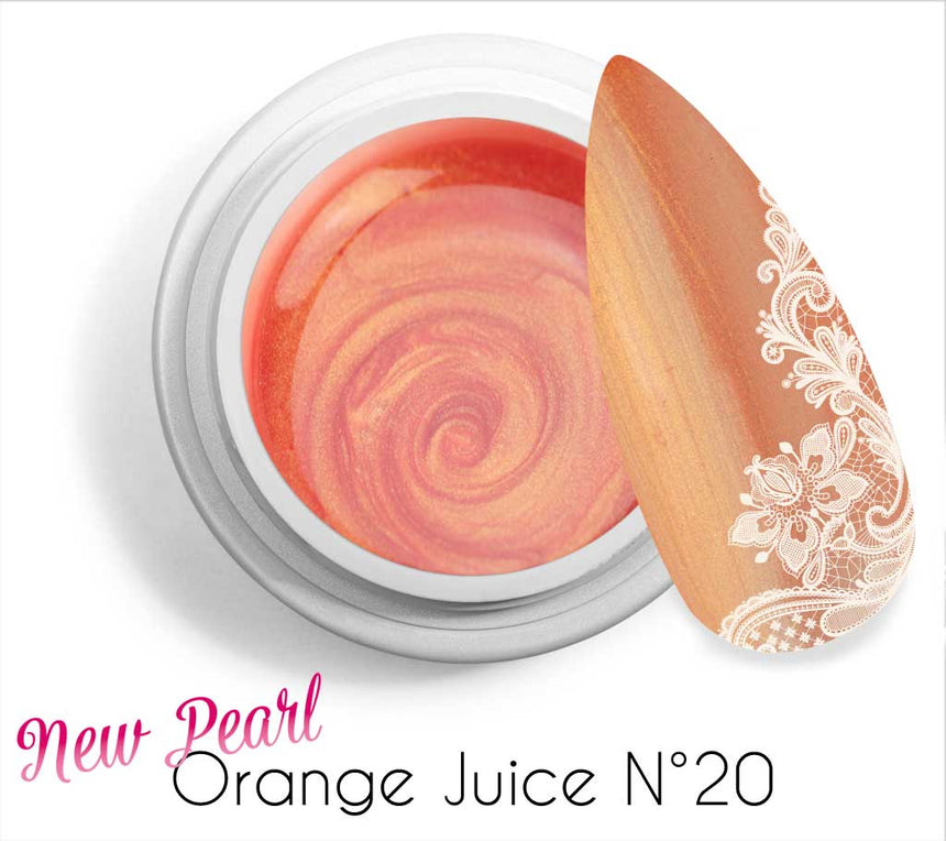 20 - Orange Juice - New Pearl Gel UV Colorato Perlato 5ml
