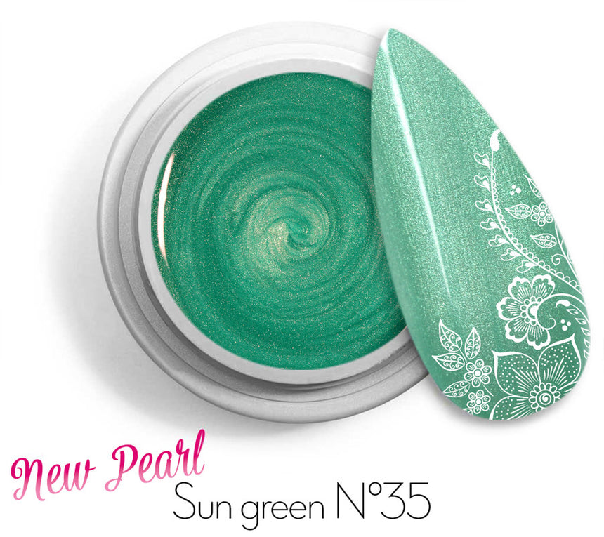35 - Sun green - New Pearl Gel UV Colorato Perlato 5ml