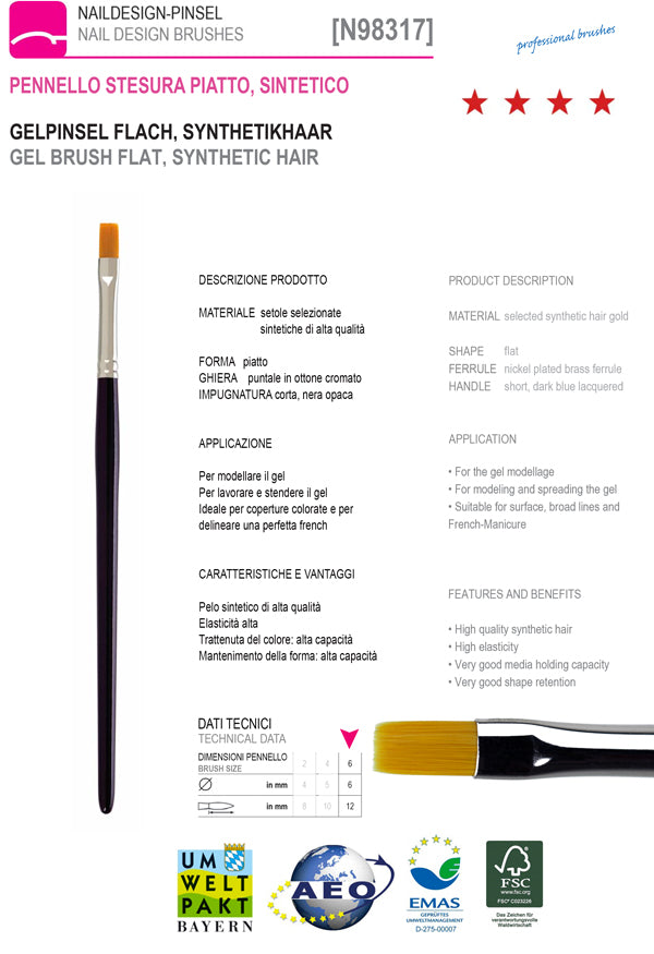 98317-N°6 - Pinceau en gel synthétique pour application de texture 98317-N°6